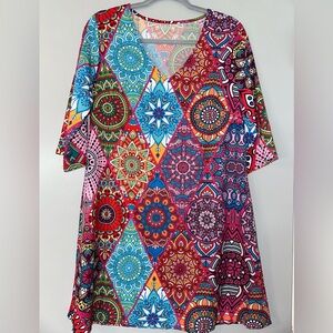 Colorful Geometric Pattern Women's Top